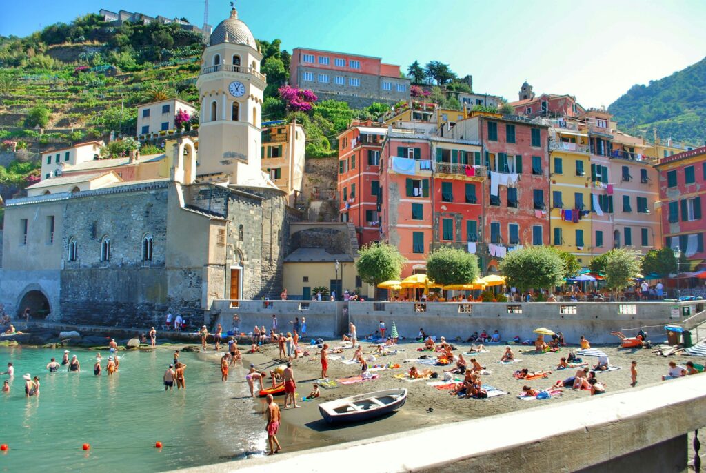 Beach in Vernazza after driving to Cinque Terre from Florence