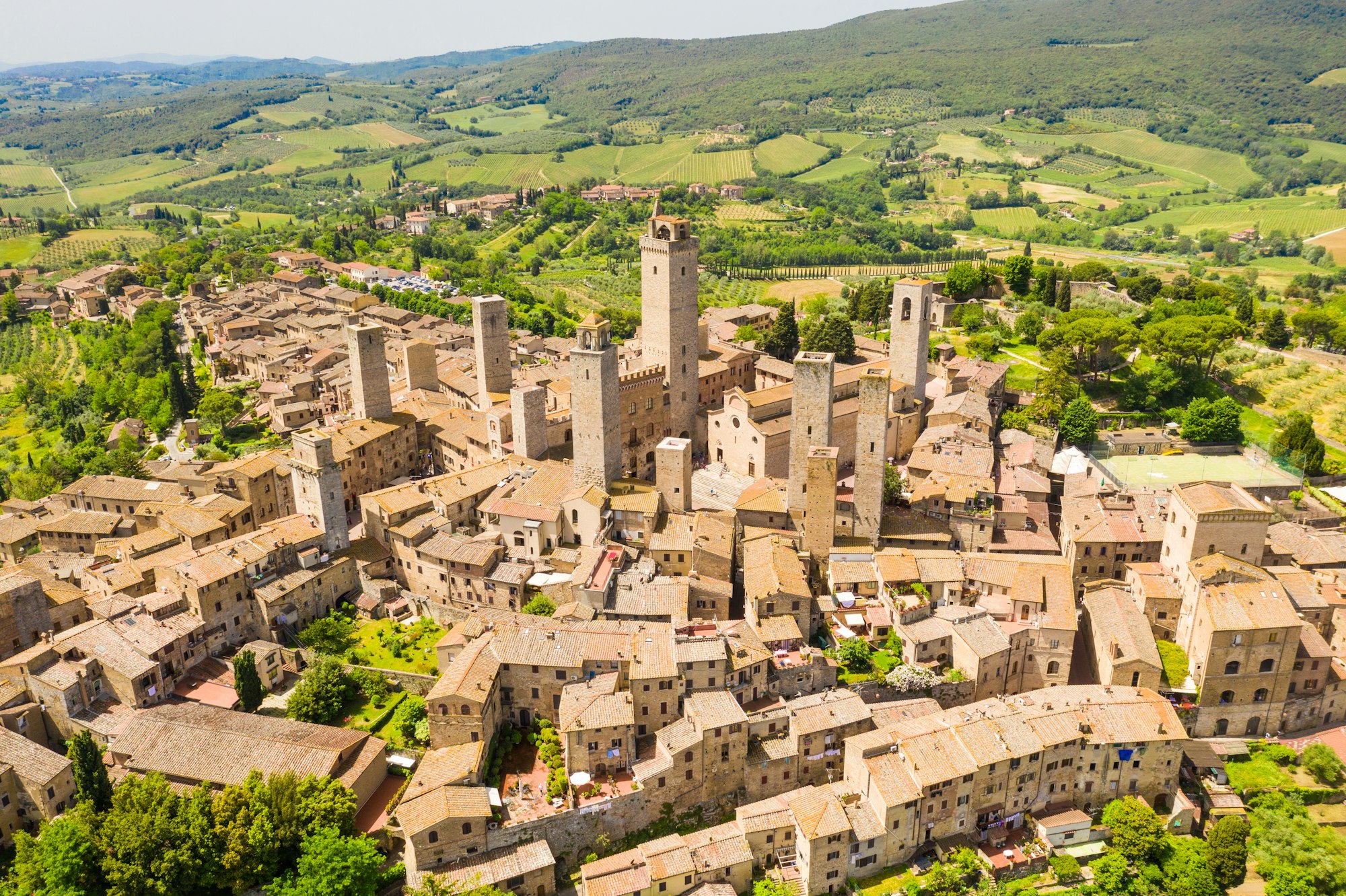 San Gimignano towers, reached by bus or car when you plan how to get to San Gimignano from Florence